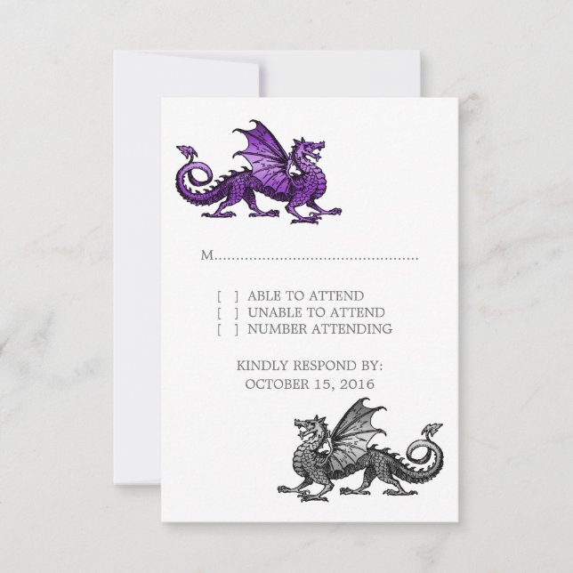 Tarjeta de respuesta de Boda de dragón de plata mo (Anverso)