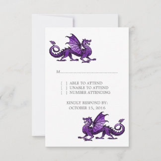 Tarjeta de respuesta de Boda de dragón púrpura