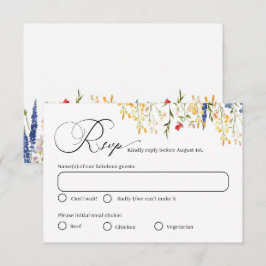 Tarjeta de respuesta de Boda de elección de comida