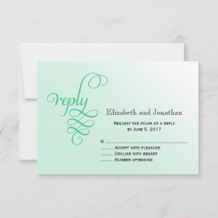 Tarjeta de respuesta de Boda de escritura de curry