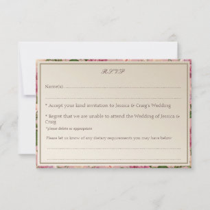 Tarjeta de respuesta de boda de estilo botánico vi