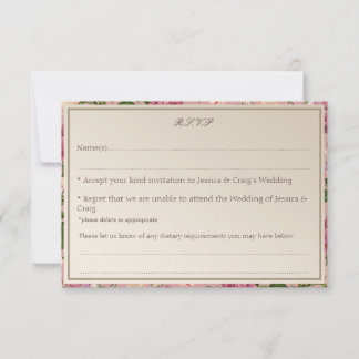 Tarjeta de respuesta de boda de estilo botánico vi
