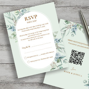 Tarjeta de respuesta de boda de Eucalipto vietnami