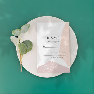 Tarjeta de respuesta de Boda de flor abstracta