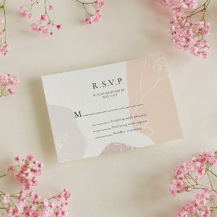 Tarjeta de respuesta de Boda de flor abstracta