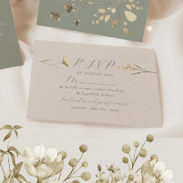 Tarjeta de respuesta de boda de flor silvestre neu