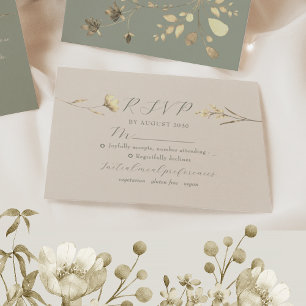 Tarjeta de respuesta de boda de flor silvestre neu