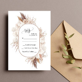 Tarjeta de Respuesta de Boda de Flores de Otoño Bo