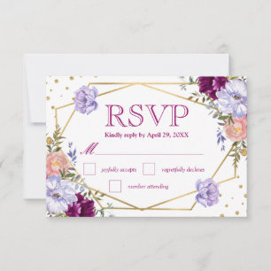 Tarjeta de respuesta de boda de flores de verano d