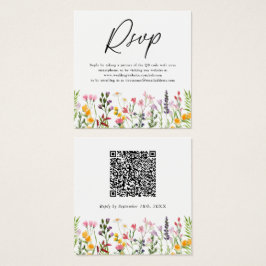 Tarjeta de respuesta de boda de flores silvestres 