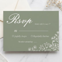 Tarjeta de respuesta de boda de flores silvestres 