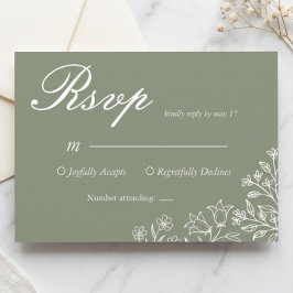 Tarjeta de respuesta de boda de flores silvestres 