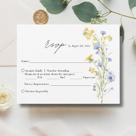 Tarjeta de respuesta de boda de flores silvestres 