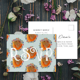 Tarjeta de respuesta de boda de flores silvestres 