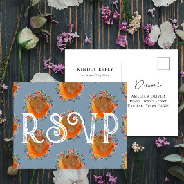 Tarjeta de respuesta de boda de flores silvestres 