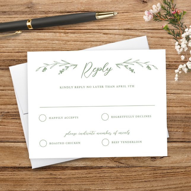 Tarjeta de respuesta de Boda de flores silvestres  (Subido por el creador)