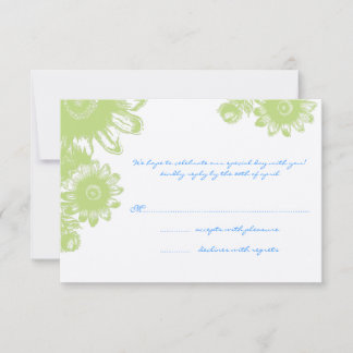 Tarjeta de Respuesta de Boda de Flores Vintage Her