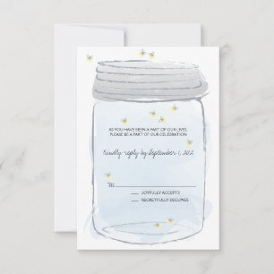 Tarjeta de respuesta de boda de frasco de Mason az