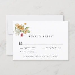 Tarjeta de respuesta de Boda de girasol ruso