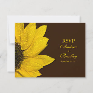 Tarjeta de respuesta de boda de girasoles