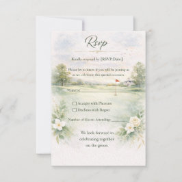 Tarjeta de respuesta de boda de golf | Salida inic
