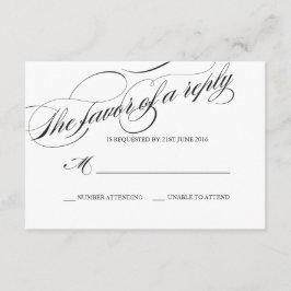 Tarjeta de respuesta de Boda de guiones de floreci