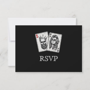 Tarjeta de respuesta de boda de Halloween elegante