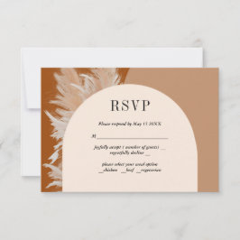 Tarjeta de respuesta de boda de hierba de Pampas y