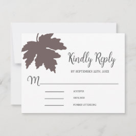 Tarjeta de respuesta de boda de hoja de arce de ot