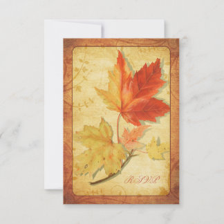Tarjeta de Respuesta de Boda de Hojas de Otoño (Ta
