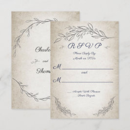 Tarjeta de respuesta de boda de hojas suaves elega