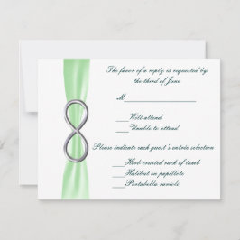 Tarjeta de respuesta de Boda de infinito verde