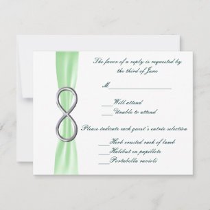Tarjeta de respuesta de Boda de infinito verde