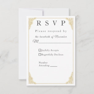 Tarjeta de respuesta de Boda de Invierno Católica
