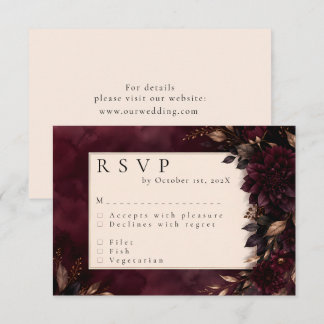 Tarjeta de respuesta de boda de invierno con cirue