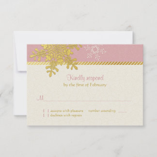 Tarjeta de respuesta de Boda de Invierno con Copo