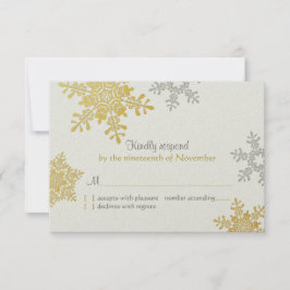 Tarjeta de respuesta de boda de invierno con copo