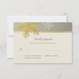 Tarjeta de respuesta de boda de invierno con copo