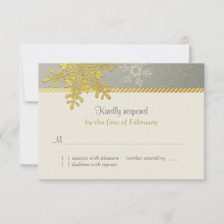 Tarjeta de respuesta de boda de invierno con copo 