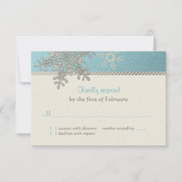 Tarjeta de respuesta de boda de invierno Copo de n