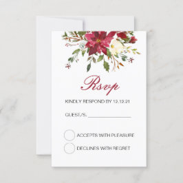 Tarjeta de respuesta de boda de invierno, tarjeta