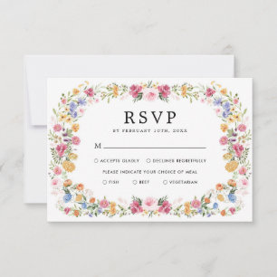 Tarjeta de respuesta de boda de jardín de flores b