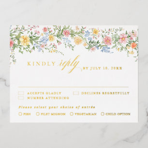 Tarjeta de respuesta de boda de jardín de primaver