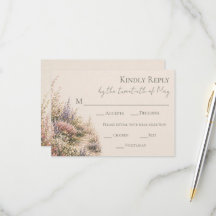 Tarjeta de respuesta de boda de jardín romántico