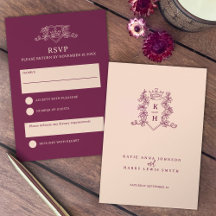 Tarjeta de respuesta de boda de la copa y el vino 