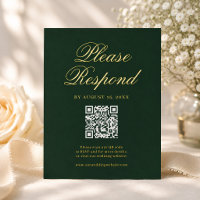 Tarjeta de respuesta de boda de lujo vintage esmer