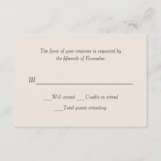 Tarjeta de respuesta de Boda de marfil
