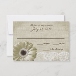 Tarjeta de respuesta de Boda de margarita blanca y