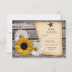 Tarjeta de respuesta de Boda de margarita de giras