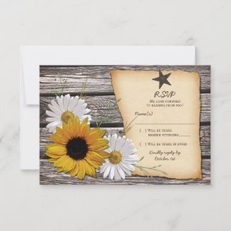 Tarjeta de respuesta de Boda de margarita de giras